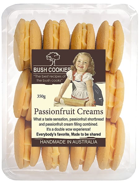 Passionfruit Cream Biscuits from Bush Cookies 350g