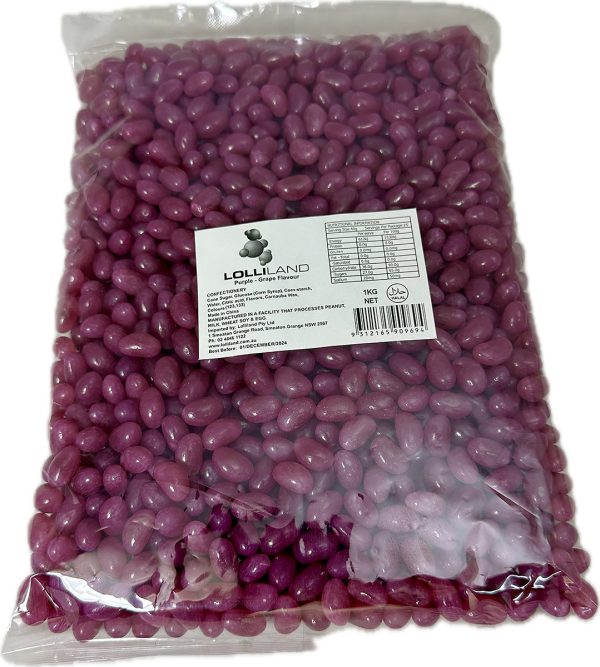 Purple Jelly Beans -  1kg Bulk Bag