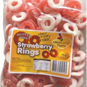 Strawberry Rings  - Gluten Free 1kg Bulk Lollies