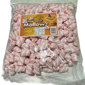 Pink & White Marshmallow Twists 800g Bulk Lollies Bag - Lolliland