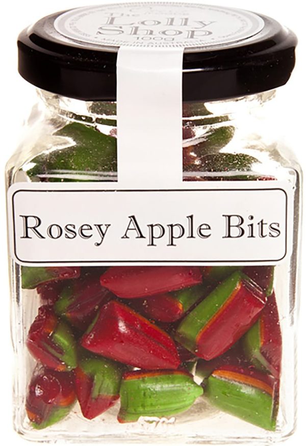 Rosey Apple Bits Boiled Lollies Rock Candy 130g Jar