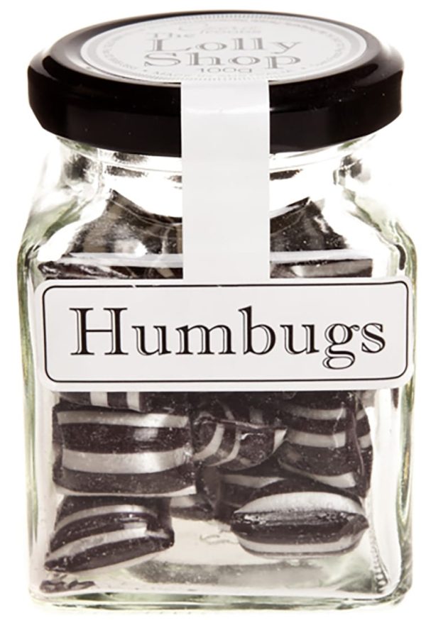 Humbugs Aniseed Boiled Lollies Rock Candy 130g Jars - Carton of 12