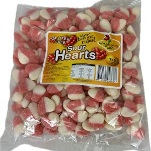 Sour Hearts -Red Raspberry Flavour 1kg  - Lolliland