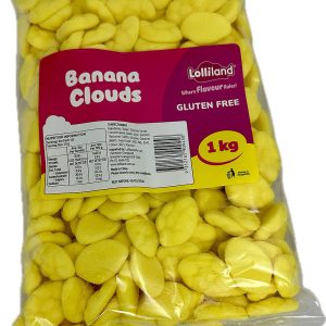 Yellow Clouds - Banana 1kg Bulk Lollies  - Lolliland