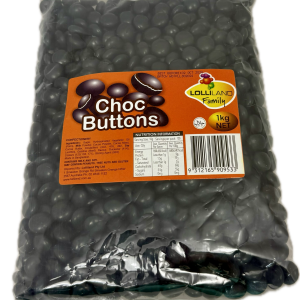 Choc Buttons Black - 1kg Bulk Bags