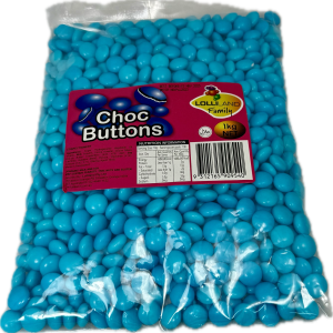 Choc Buttons Blue - 1kg Bulk Bags