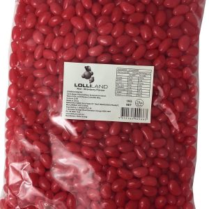 Red Jelly Beans - Strawberry  -  1kg Bulk Bag