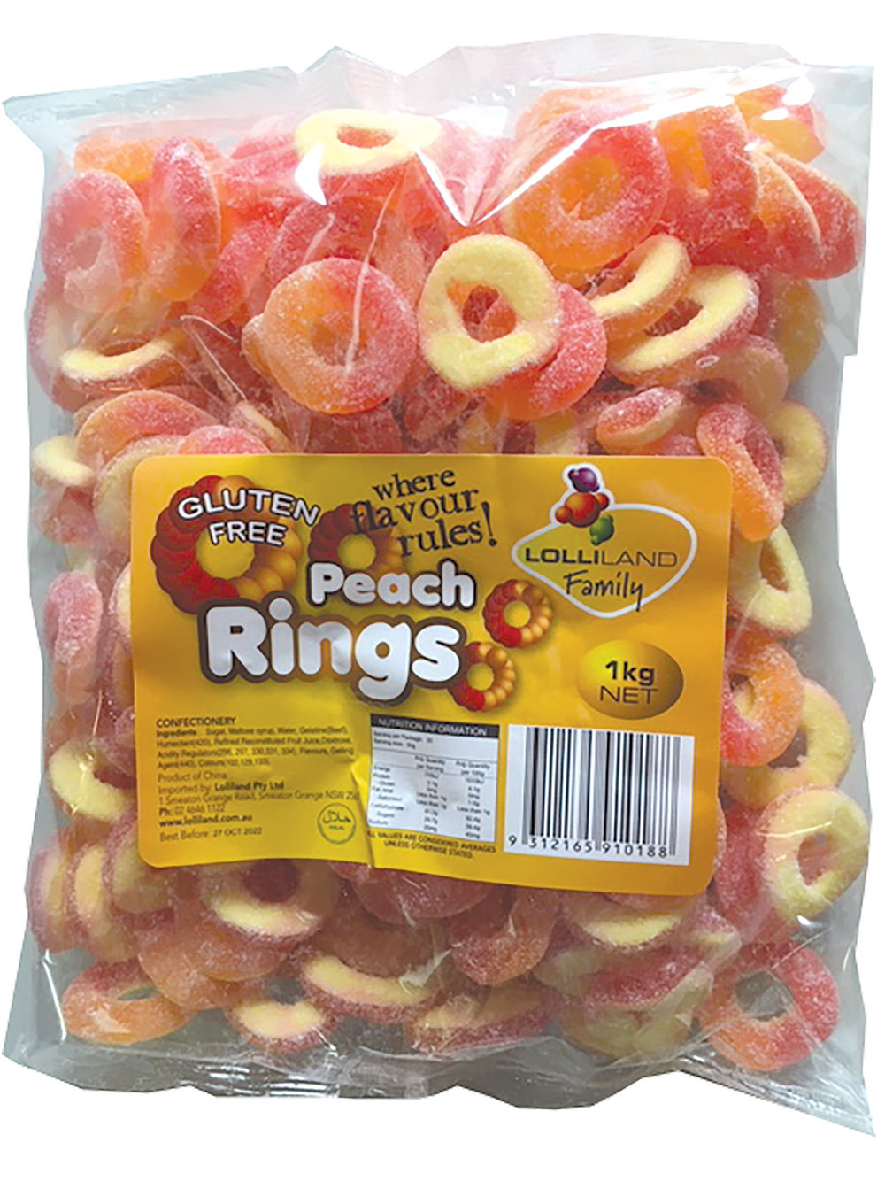 Peach Rings - Gluten Free 1kg Bulk Lollies