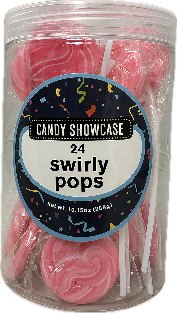 Swirly Pops - Pink - Tub of 24x12g - Carton of 12