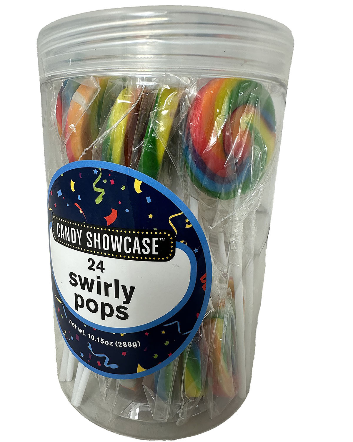 Swirly Pops - Rainbow - Tub of 24x12g - Carton of 12 Tubs