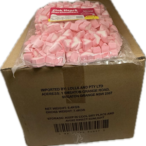 Pink Marshmallow Heart 800g -  8 pack Bulk Carton