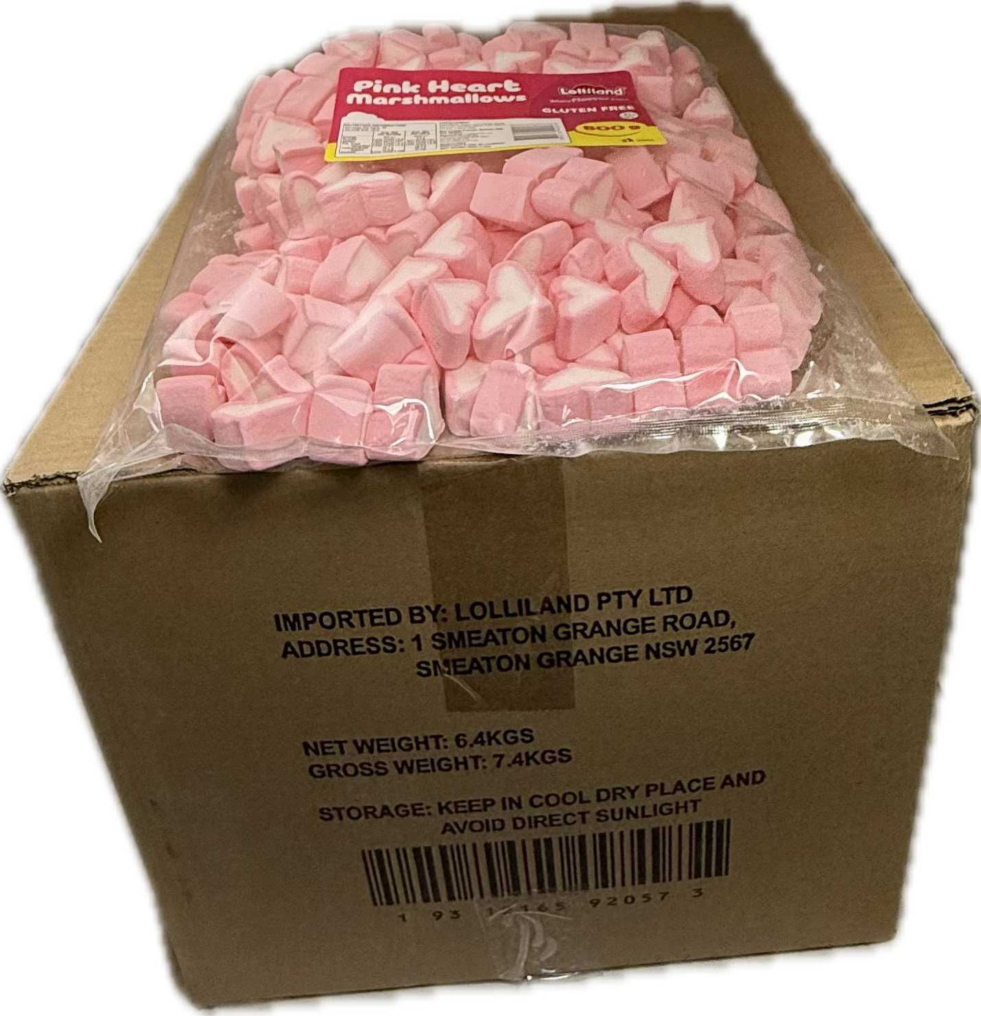 Pink Marshmallow Heart 800g - 8 pack Bulk Carton