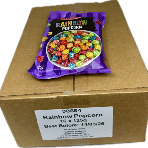 Famous Makers Rainbow Popcorn 125g bags - Famous Makers - Box of 16