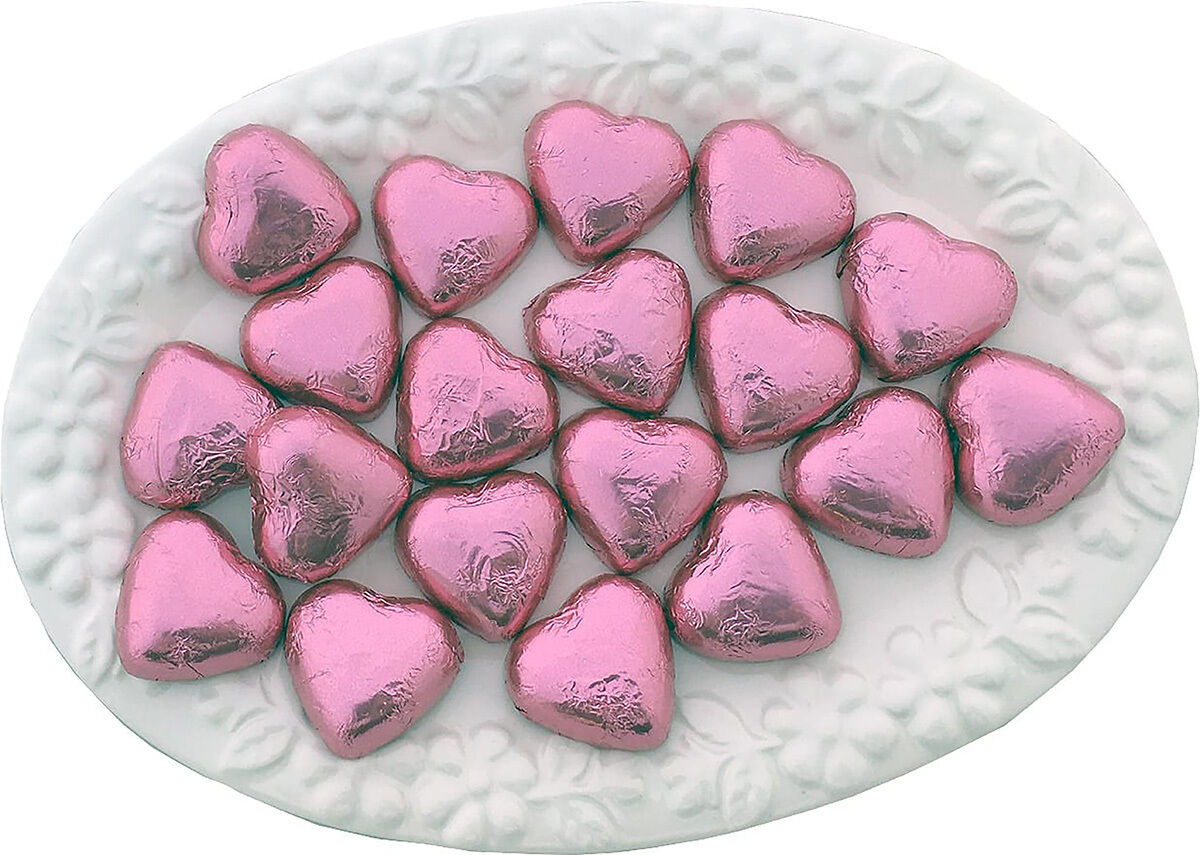 Pink Chocolate Hearts 500g
