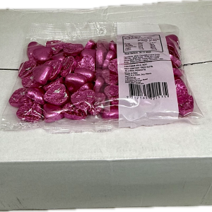 Hot Pink Chocolate Hearts 500g Carton of 12