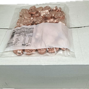 Rose Gold Chocolate Hearts 500g Carton of 12