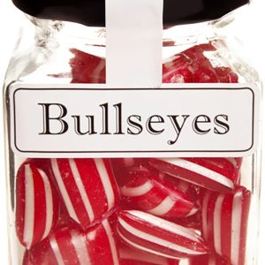 Bullseyes Peppermint Boiled Lollies Rock Candy 130g Jar  ( Best Before - February 28