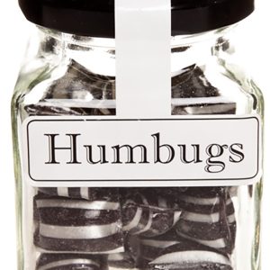Humbugs Aniseed Boiled Lollies Rock Candy 130g Jars - Carton of 12 ( Best Before- February 28
