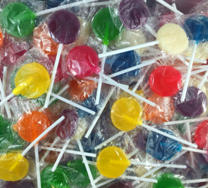 Lolly Pops - Mixed Colour Flat 7x1kg bag Bulk/Carton Lollies - Lolliland