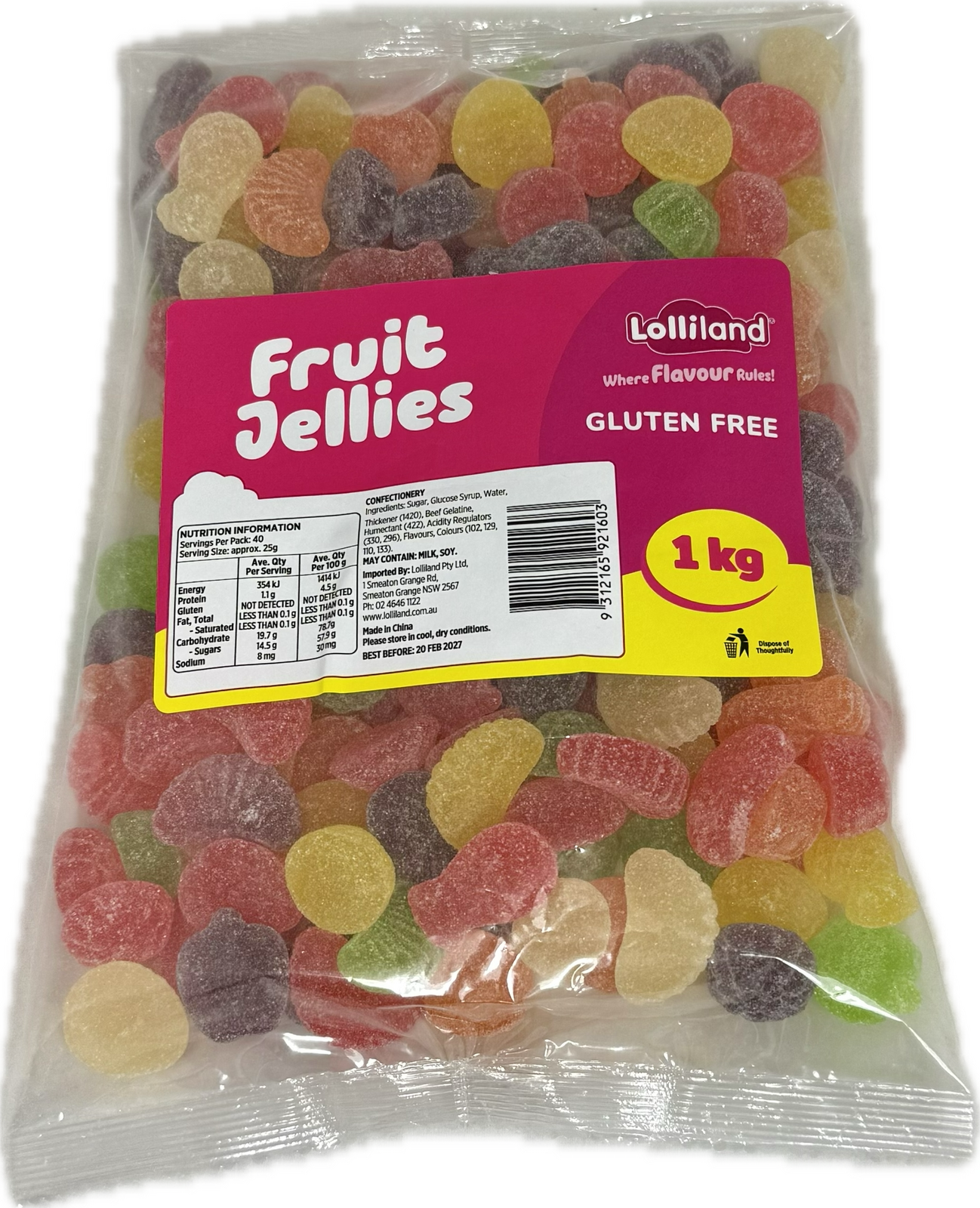 Fruit Jellies  - Gummy 1kg Gluten Free