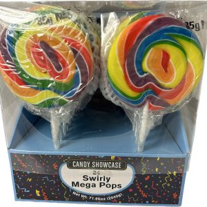 Swirly Mega Pops Large 85g Rainbow - Box of 24 - Lolliland