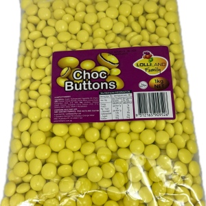 Choc Buttons Yellow - Bulk 1kg Bag