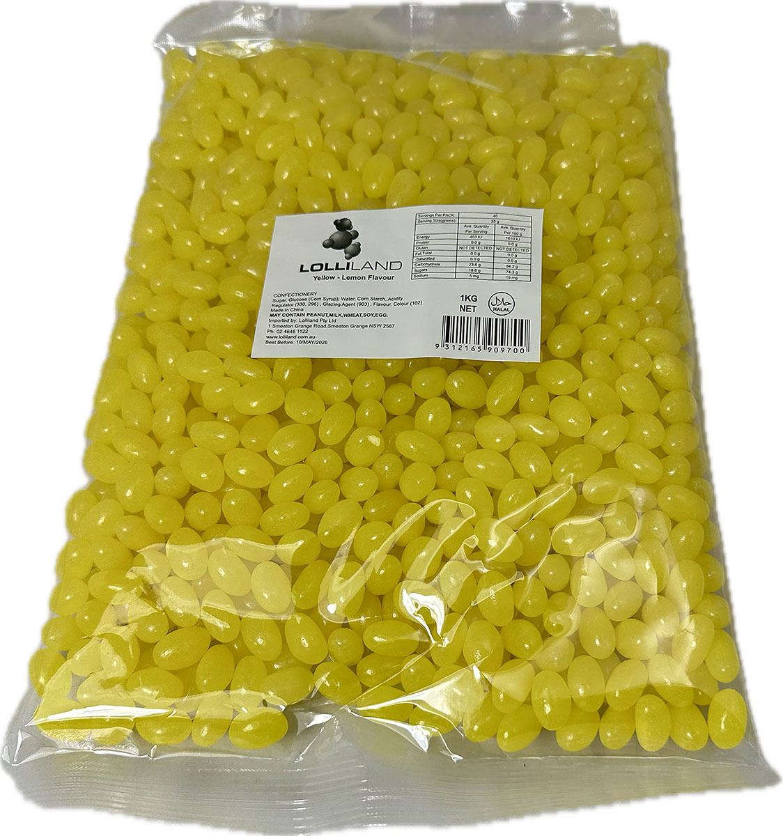 Yellow Jelly Beans -  1kg Bulk Bag