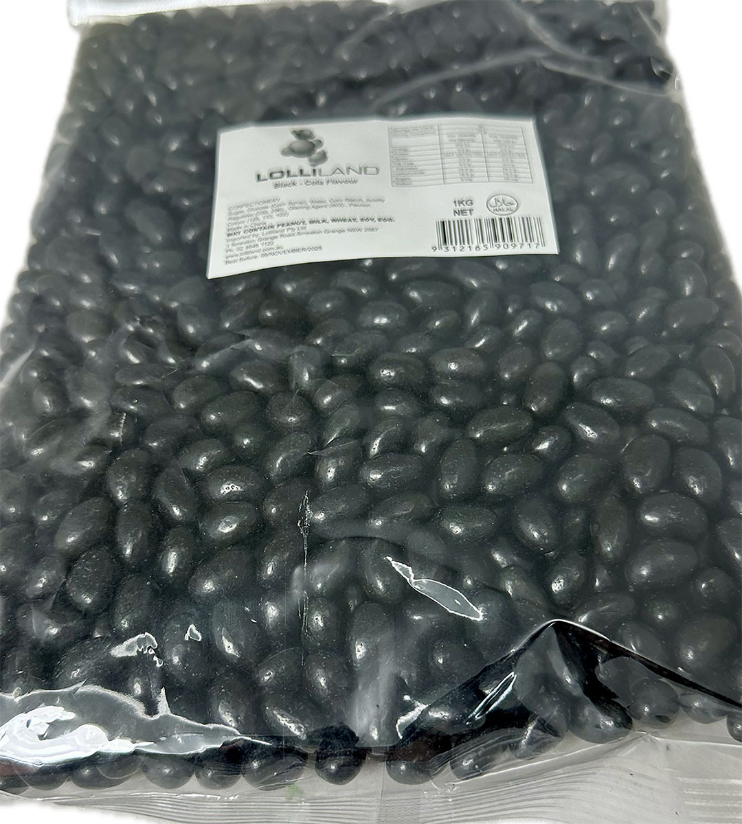 Black Jelly Beans - Cola 1kg Bulk Bag