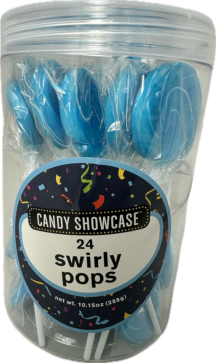 Swirly Pops - Blue - Tub of 24x12g - Carton of 12