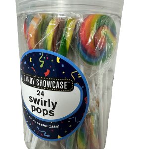 Swirly Pops - Rainbow - Tub of 24x12g - Carton of 12 Tubs ( Best Before - April 2026 )