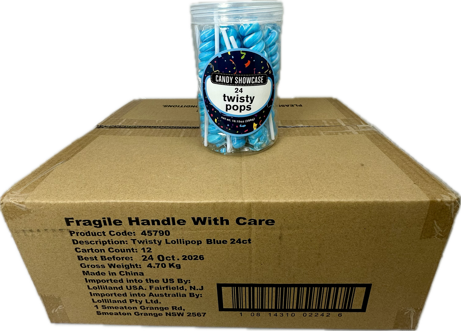 Twist Pop Blue 24Pk 288G - Tub of 24x12g - Carton of 12