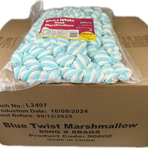 Blue Marshmallow Twists 800g -  8 pack Bulk Carton
