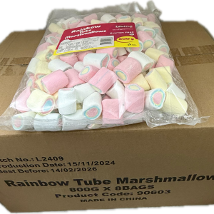 Rainbow Tube Mallows 800g -  8 pack Bulk Carton
