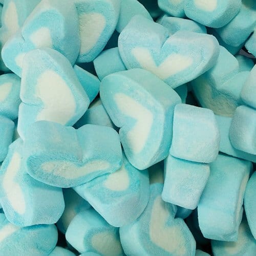 Blue & White Marshmallow Hearts 800g  ( Best Before - February 5