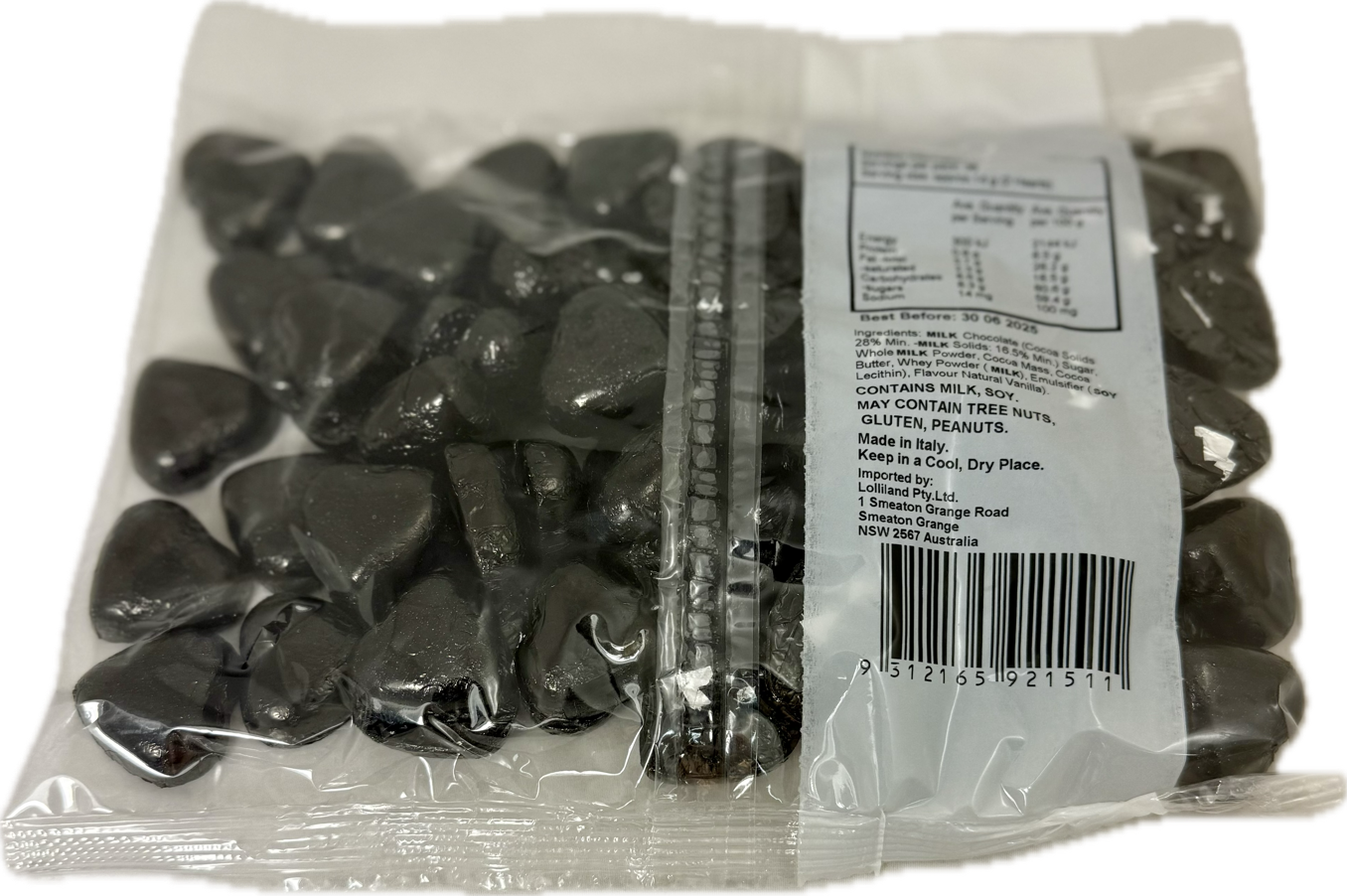 Black Chocolate Hearts 500g