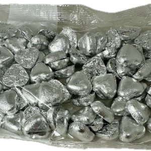 Silver Chocolate Hearts 500g