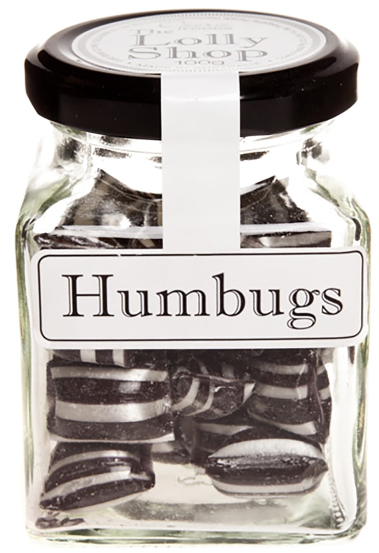 Humbugs Aniseed Boiled Lollies Rock Candy 130g Jar ( Best Before - February 28