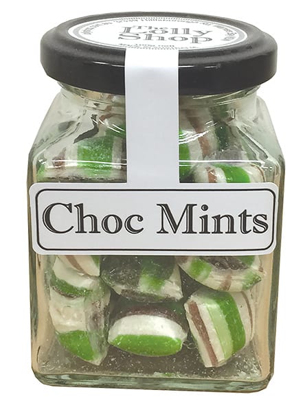 Choc Mints - Boiled Lollies Rock Candy 130g Jar  ( Best Before - October 31