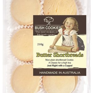 Butter Shortbread Cookies 210g by Bush Cookies