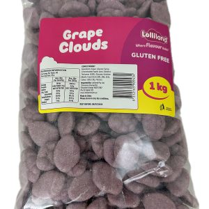 Purple  Clouds - Grape 1kg Bulk Lollies Bag for Lolly Buffet - Lolliland ( Best Before - May 17