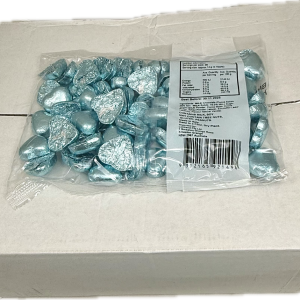 Blue Chocolate Hearts 500g Carton of 12 ( Best before - June 30.2026 )