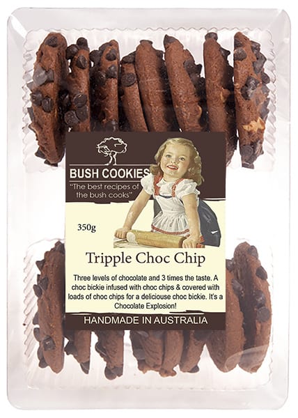 Triple Chocolate Chip Cookies from Bush Cookies 250g ( Best Before - June 2026 )