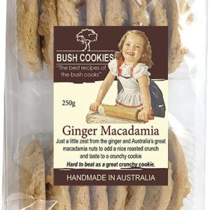 Ginger and Macadamia Biscuits by Bush Cookies 250g ( Best Before - April 30