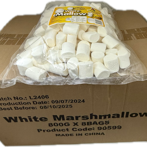 White Cylinder Mallow 800g -  8 pack Bulk Carton ( Best Before - June 21