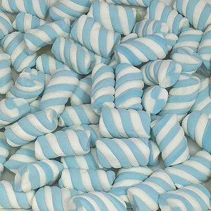 Blue Marshmallow Twists 800g Bulk Lollies Bag - Lolliland ( Best Before - September 16
