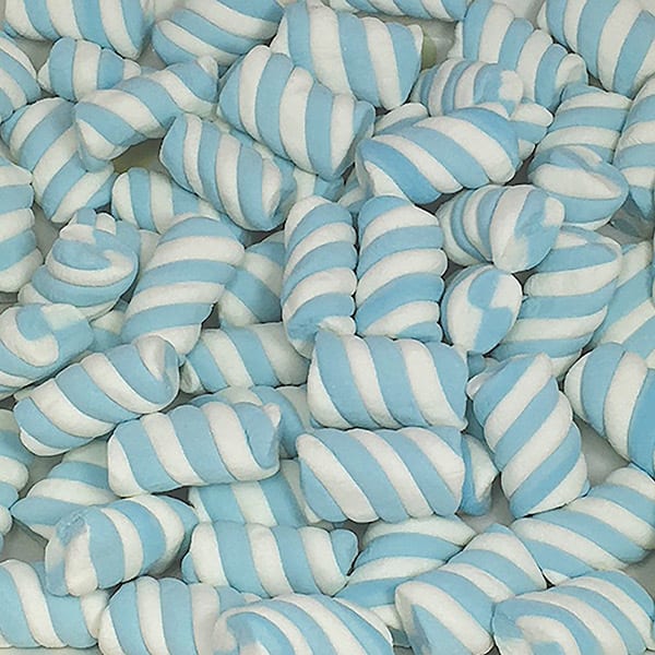 Blue Marshmallow Twists 800g Bulk Lollies Bag - Lolliland ( Best Before - September 16
