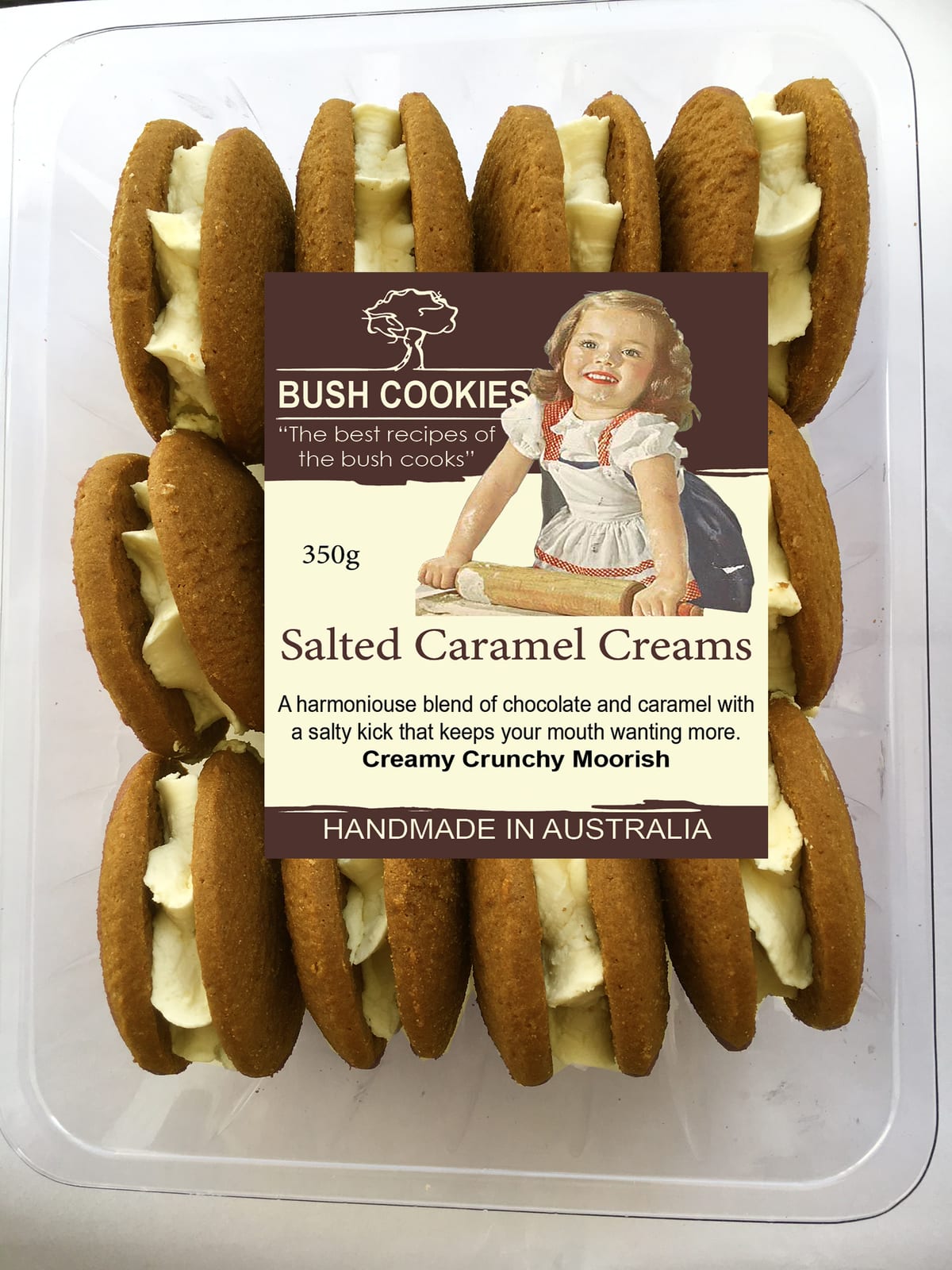 Salted Caramel Cream 350g by Bush Cookies ( BB - Nov. 2026 )