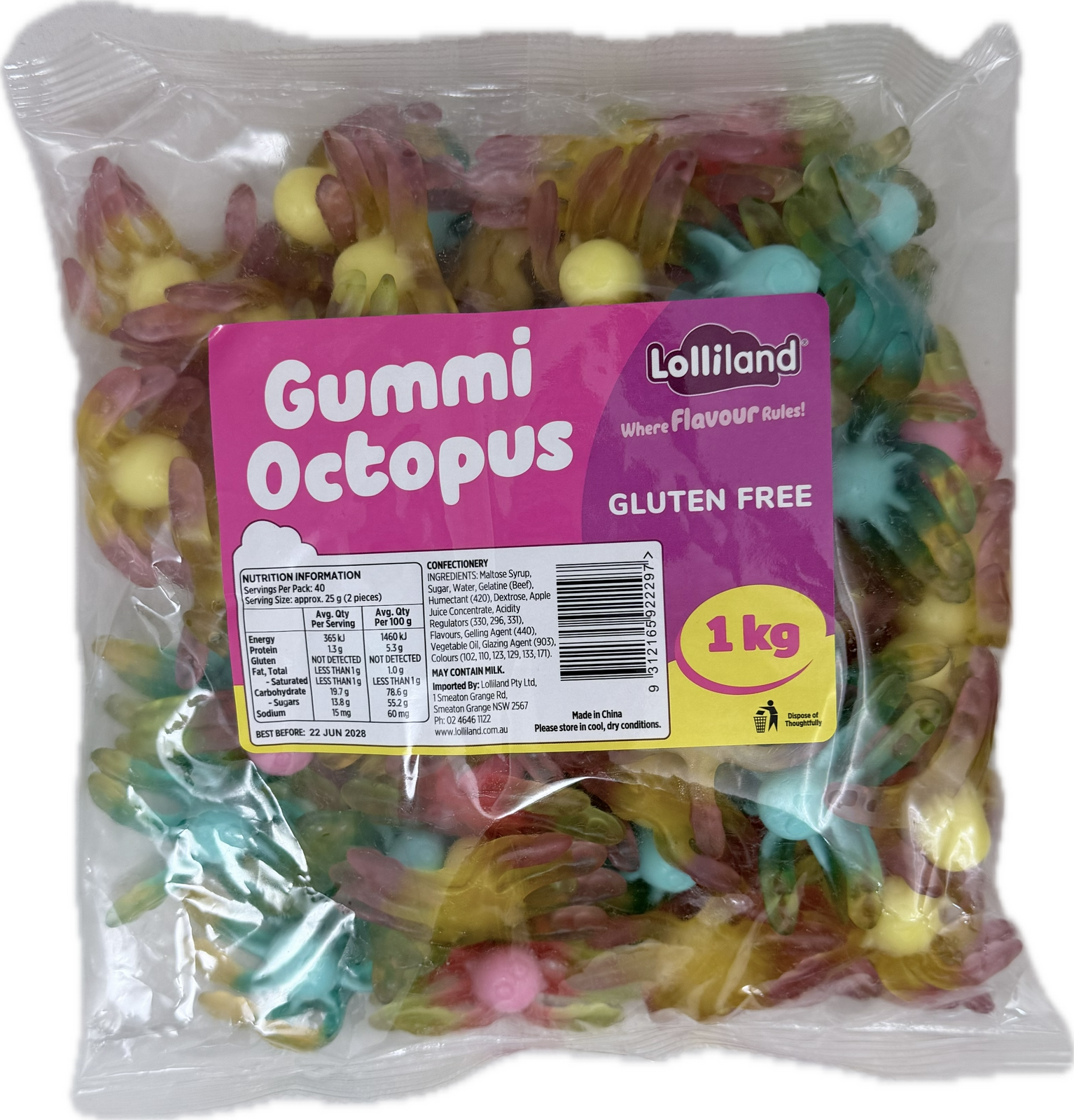 Gummi Octopus 1kg Bulk Lollies Bag for Lolly Buffet - Lolliland
