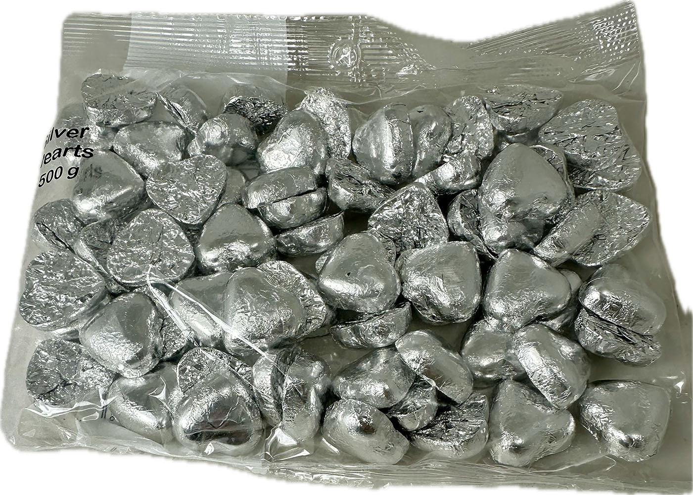 Silver Chocolate Hearts 500g ( Best Before - November 30