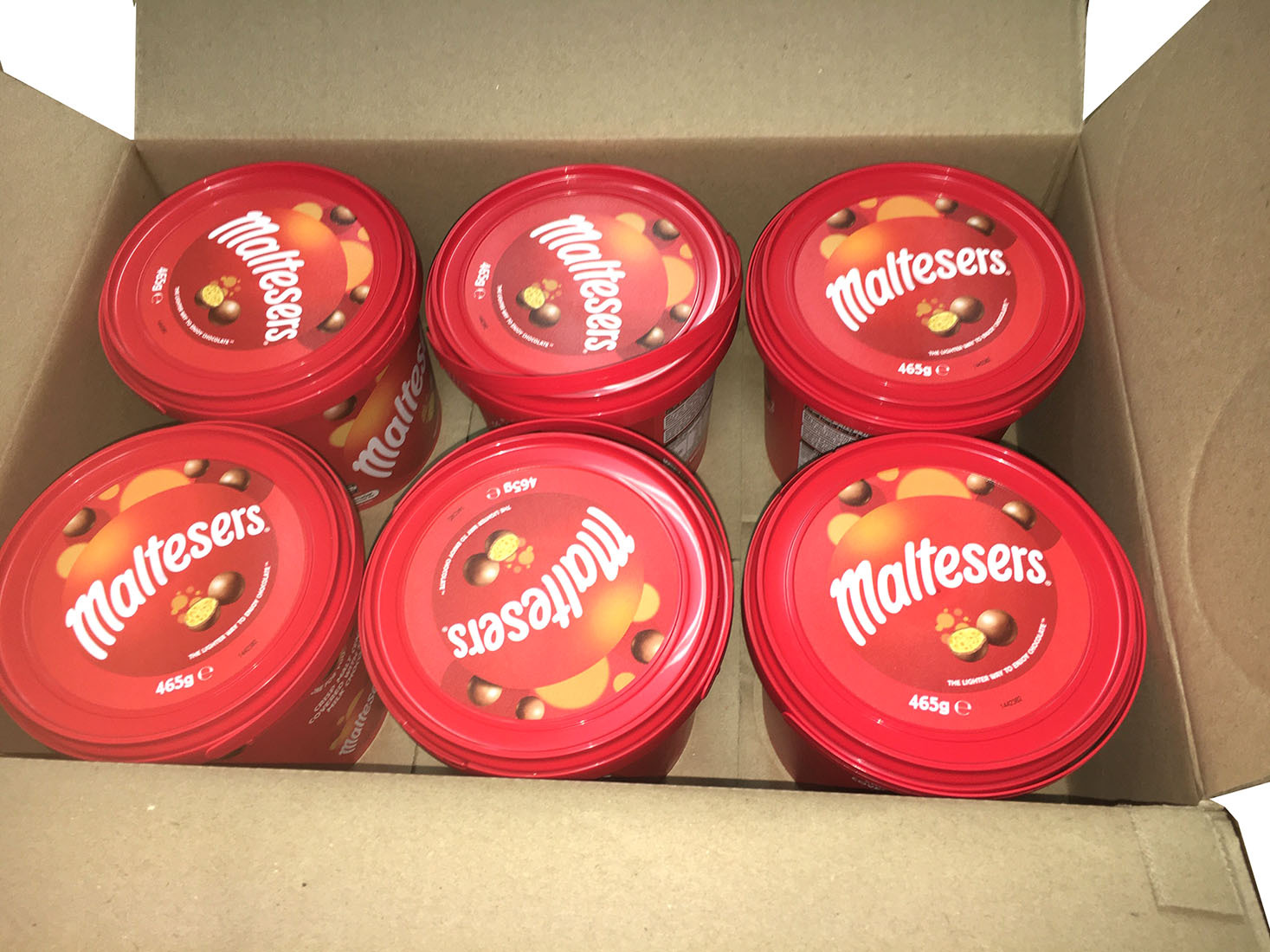 MALTESERS Carton of  6x465g Buckets ( Best Before -  December 2026 )